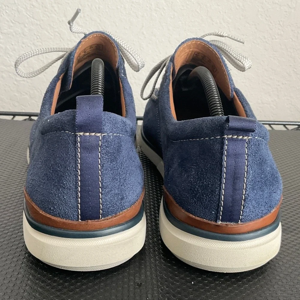 Clarks Artisan Mens Navy Suede Moc Toe Lace Up Shoes 10.5 261317317095